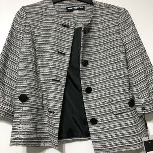 Karl Lagerfeld Black and White Blazer Sz 2